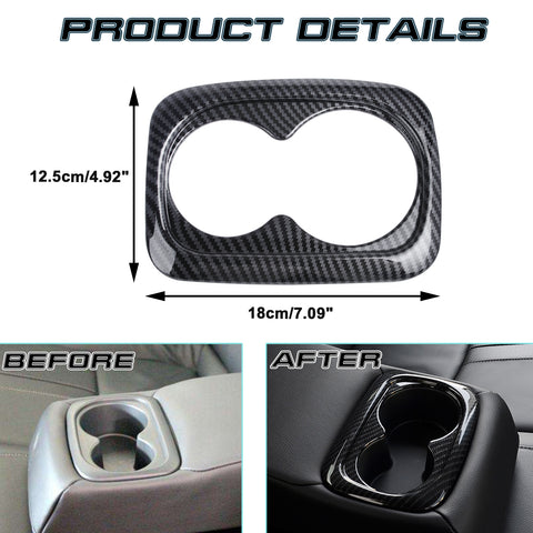 Carbon Fiber Pattern Water Cup Holder Frame Cover Trim For Honda Civic 2016-2022