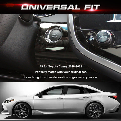 Black Titanium Engine Start Button Frame Cover Trim For Toyota Camry 2018-2021