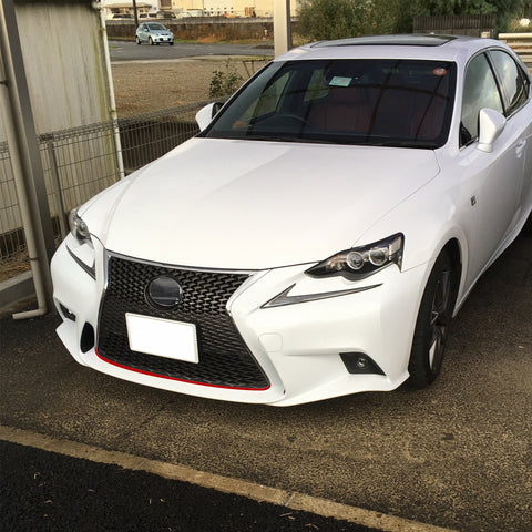 Front Grille Pinstripe Vinyl Sticker Trim, Glossy Red Front Hood Panel Edge Molding Stripe Decal for Lexus IS/IS 250/IS 350/IS 200t with F-Sport 2014-2017
