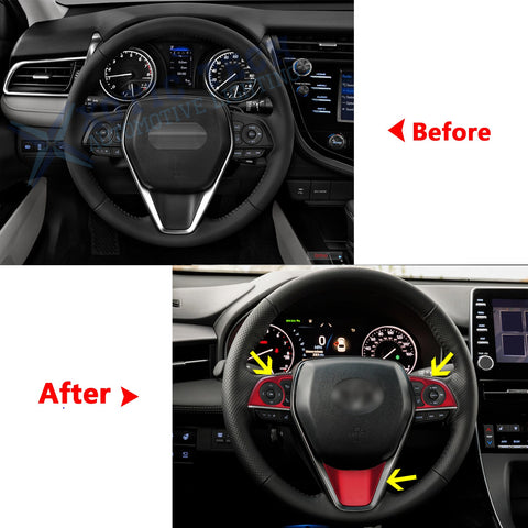 Red Console Dash AC Air Vent Steering Wheel Gear Shift Trim For Camry 2018-2020