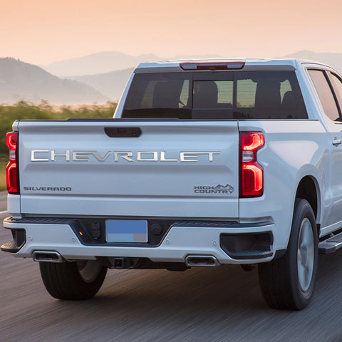 Matte Black / Red / White / Silver Trunk Tailgate Vinyl Letter Sticker Insert Decal for Chevrolet Silverado 2019