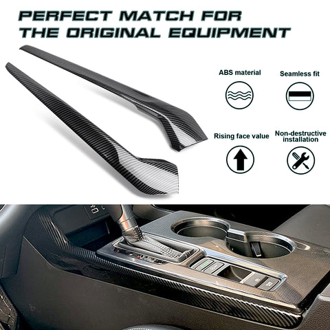 2pcs Carbon Fiber Pattern Gear Shift Both Side Cover Trim For Honda Civic 2022