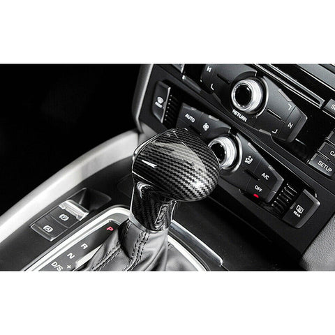ABS Carbon Fiber Car Interior Center Console Gear Shift Knob Cover Molding Trim for Audi A4 A5 A6 A7 Q7 2012-2016