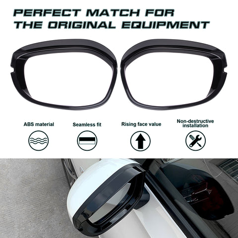 2Pcs Gloss Black Mirror Rear View Bezel Molding For Honda Civic 11th Gen 2022+
