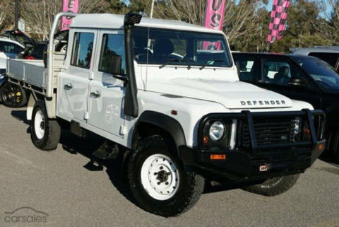 Auto Front Hood Logo Emblem DEFENDER Letter Badge for Land Rover - 1 Set Matte Silver Chrome/ Black ABS