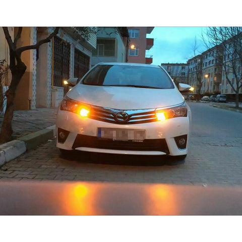 2pcs Error Free 1156 1141 BA15S / 7443 7440 T20 / 1157 2057 7528 BAY15D / 3157 3156 3057 4157 LED Turn Signal Light Bulb, Anti Hyper Flash Canbus Yellow Orange LED Bulb Replacement, No Load Resistor Need