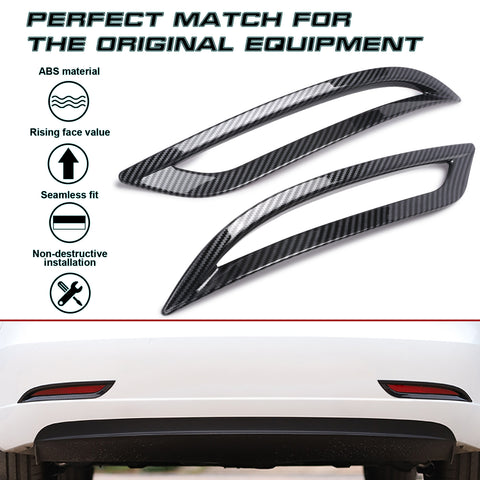 For Model 3 2017-2023 Carbon Fiber Look Rear Reflector Fog Light Bezel Cover