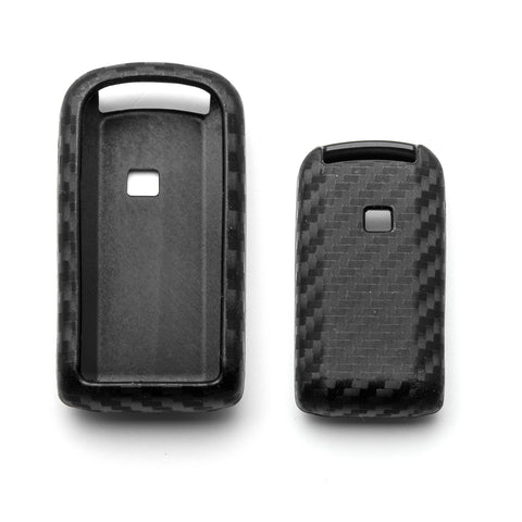 for Mitsubishi Outlander Key Fob Cover with Keychain - Carbon Fiber Pattern Soft Silicone Key Fob Case Holder Fit Mitsubishi Lancer Evolution