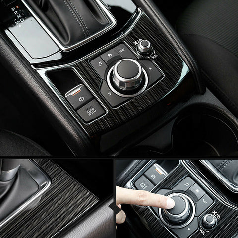Stainless Steel Car Gear Shift Knob Console Panel Trim Frame Cover for Mazda CX-5 CX5 2017-2021