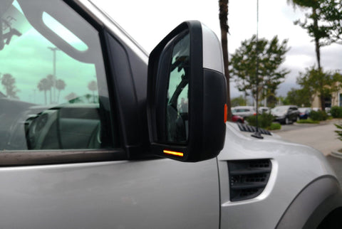 2x Smoked/ Clear Lens LED Turn Signal Light Side Marker View Mirror Indicator Lamp for Ford F-150 2004-2014 - Chrome housing