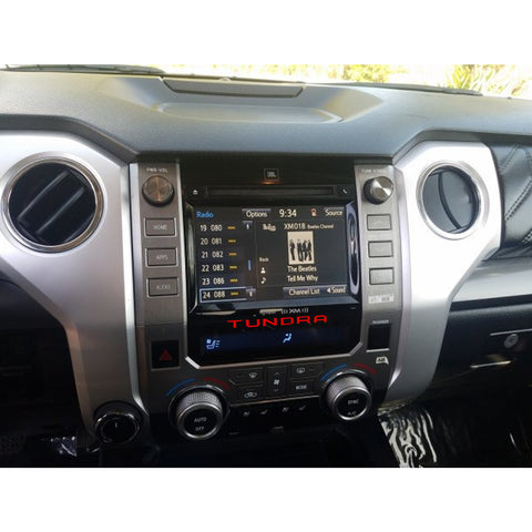 Red / White Dashboard Radio Letter Insert Overlay Vinyl Decal Sticker for Toyota Tundra 2014-2019