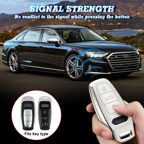 White TPU Full Seal Keyless Entry Key Fob Cover For Audi A3 A6L Q7 E-Tron S3 RS7