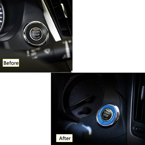 Blue Engine Start Stop Push Button Switch Knob Ring For Infiniti Q50 Q60 2014-20