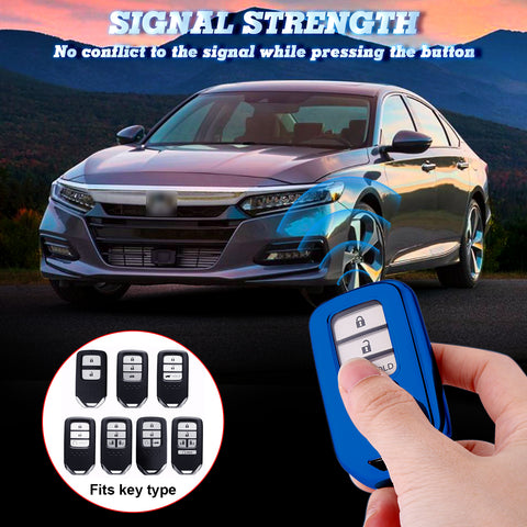 TPU Blue Shockproof Smart Key Fob Holder For Honda Honda CR-V CR-V FIT Civic