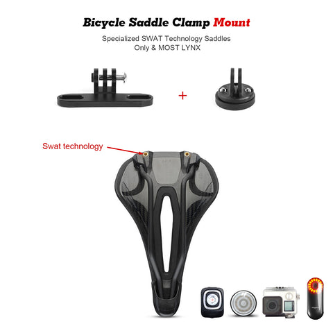Saddle Clamp Mount for Gopro Camera Garmin Varia Rearview Radar Rear Light, Compatible with S-WORKS SWAT & MOST LYNX - Type B