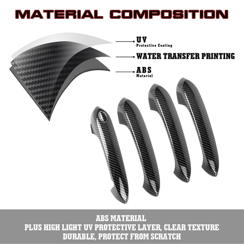 Carbon Fiber Style Door Handle+Door Edge Protect Guard Trim For BMW 330i 2019-21