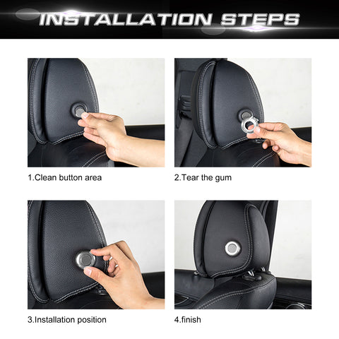 For Benz W205 2015-2021 X205 2016-22 Silver Seat Headrest Button Ring Trim 2PCS