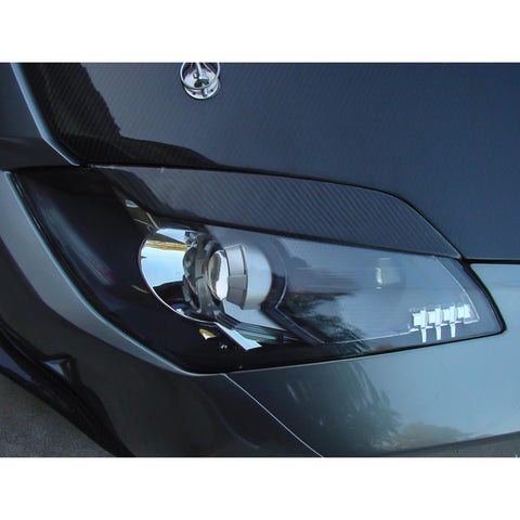for Nissan 350Z Z33 FAIRLADY 2003-2009 Headlight Eyebrows Eye Lid Cover Trim, Carbon Fiber Headlamp Eyelid Overlay Sticker