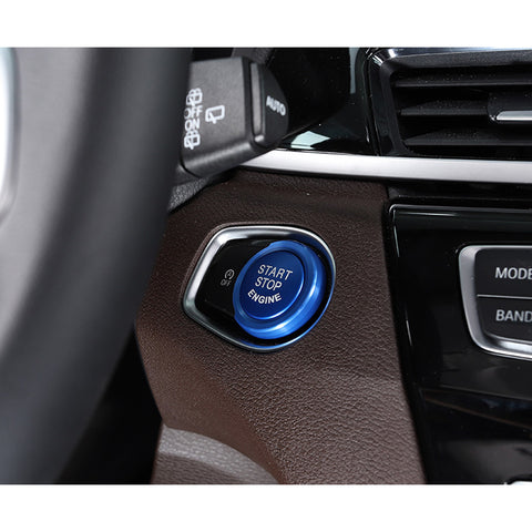 Sporty Blue Engine Start Stop Button Ring Cover for BMW 1 2 series F20 2014-up