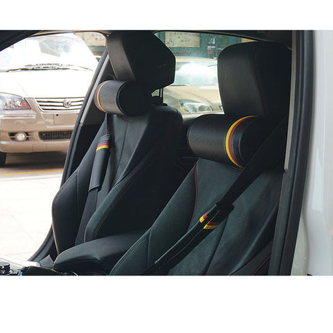 Embroidery Black Carbon Fiber Seat Belt Cover Shoulder Pad with Germany Flag