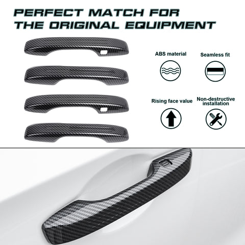 4pcs Carbon Fiber Pattern Door Handle Cover Trim For Honda Civic 11th Gen 2022