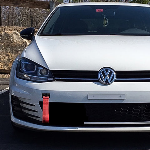 Blue / Black / Red JDM Style Tow Hole Adapter with Towing Strap for Volkswagen Jetta MK6 2011-2018