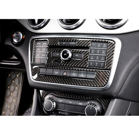 Real Carbon Fiber Console Multimedia Control Frame For Mercedes GLA CLA 13-21