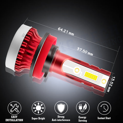 For Nissan Maxima Altima Rogue Sentra Titan LED Fog Light Bulbs White 6000K Super Bright