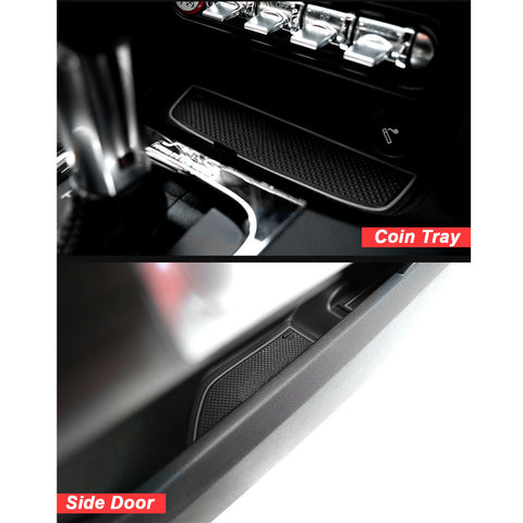 12pcs Non-slip Coaster Cup Holder Door Storage Pad for Ford Mustang 2015-2019 - Car Full Interior Night-Glow Anti-dust Mat