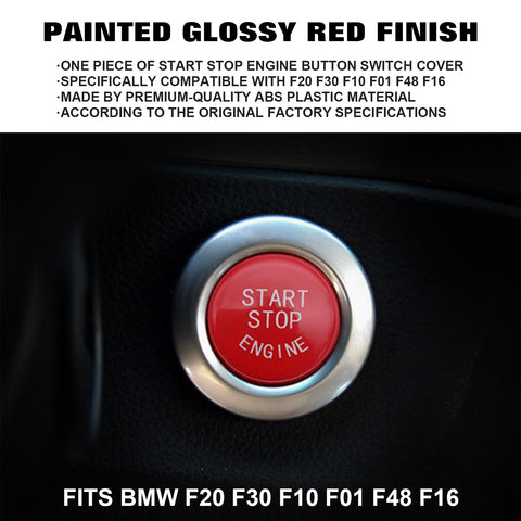 Glossy Red Engine Start Button Cover Trim For BMW 4/5/6/7 Series F01 F02 F10 F11