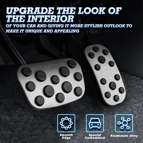 Silver Aluminum Brake and Gas Accelerator Pedal Covers For Toyota Corolla 2020+