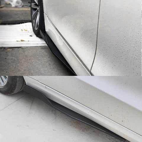 Gloss Black Side Skirt Rocker Winglets Splitters Extensions Diffusers Lip Wind Wing Body Kit Compatible With Most Cars Universal Fit