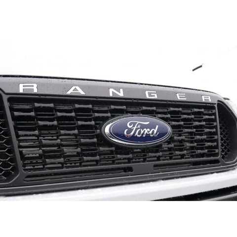 Glossy White Thin Vinyl Letter Insert Decal Sticker for Ford Ranger 2019 Front Grille Hood