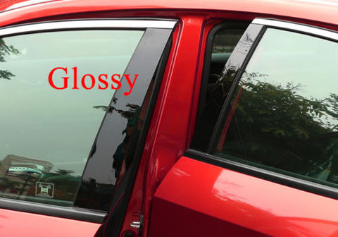 Car Door Pillar Protector - PC Auto Door Window Pillar Cover Post Trim for Honda Civic(4dr) 2016-2020 - 6pcs Glossy Black