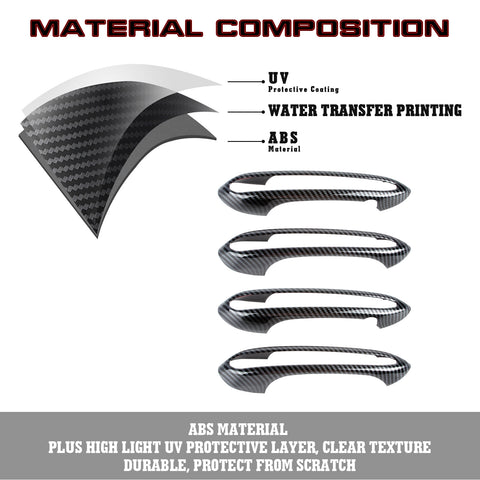 Carbon Fiber Style Door Handle+Door Edge Protect Trim For BMW 5 Series G30 2018+