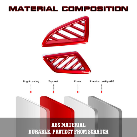 Glossy Red Inner Dashboard AC Vent Outlet Cover Trim For Honda Civic 2016-2021