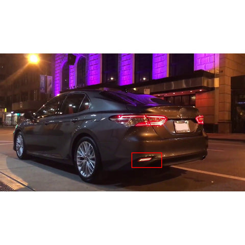 2pcs Rear Bumper Reflector LED Brake Tail Turn Signal Light for Toyota Camary 2018-2025, Red Lens