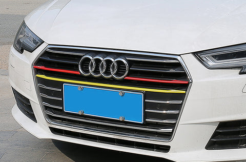 5pcs Germany Flag Style Front Kidney Grille Grill Insert Strip Trim Cover for Audi A4 2017-2018 2019