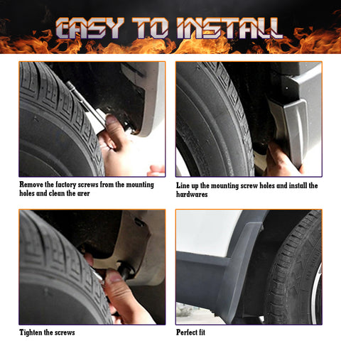 Set Front + Rear Splash Molded Mud Flaps Mudguards For Ford Explorer 2019-2022