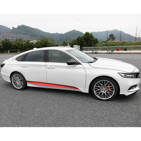 6pcs Red / Matte Black Vinyl Car Door Side Stripe Sticker Lower Door Panel Decal Molding Trim for Honda Accord 2018 2019