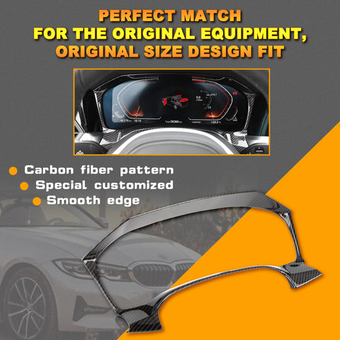 Carbon Fiber Pattern Dashboard Frame Cover Trim For BMW 3 Series G20 G28 2019-2021