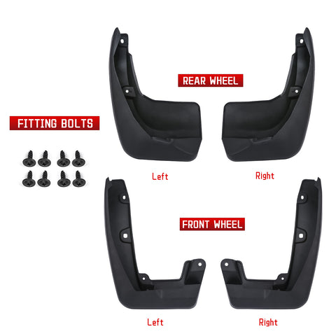 Front Rear Fender Mud Flaps Splash Guard w/ Hardware Compatible With Honda CR-V CRV 2017-2021 5th gen