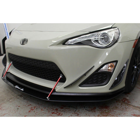 Adjustable 6"-9" / 8"-11" / 10"-13" Front Bumper Lip Splitter Diffuser Strut Rod Tie Bars Fit Most Vehicles, Black / Red / Blue / Silver