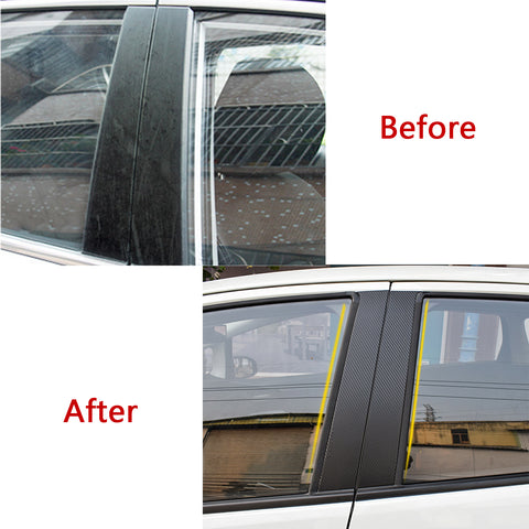 Carbon Fiber Style Car Window Pillar Post Trim Decal Sticker for Honda Accord Sedan 2013-2017