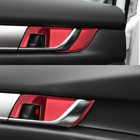 4x Red ABS Car Interior Door Handle Bowl Cover Trim Decor for Honda Accord 2018 2019