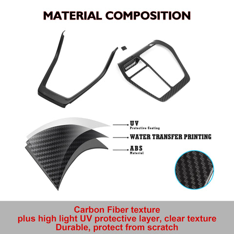 Full Set Carbon Fiber Style Console Gear Shift Box Cover For Toyota RAV4 2019-up