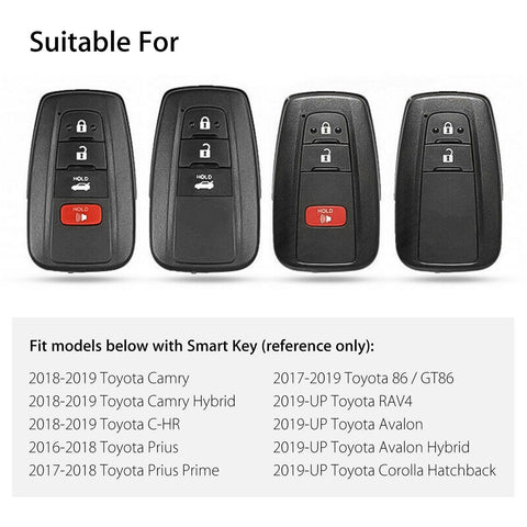 Carbon Fiber Pattern Soft TPU Key Fob Remote Case Cover for Toyota Camry Corolla GT 86 RAV4 Prius Avalon C-HR 2015-2020