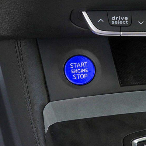 Red/ Blue Start Engine Stop Push Button Cover Sticker Fit Audi A4 A5 Q5 - S Line Style Start Stop Button Decor