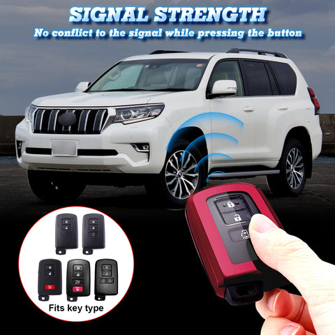 Red Remote Control Key Fob Cover For 4Runner Tacoma Tundra Camry 2/3/4 Button