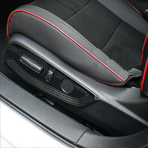 2pcs ABS Carbon Fiber Car Seat Adjustment Knob Button Switch Panel Frame Cover Trim for Honda Accord 2018 2019